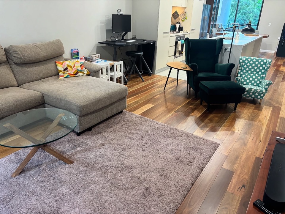Rich spotted gum tones through the living space