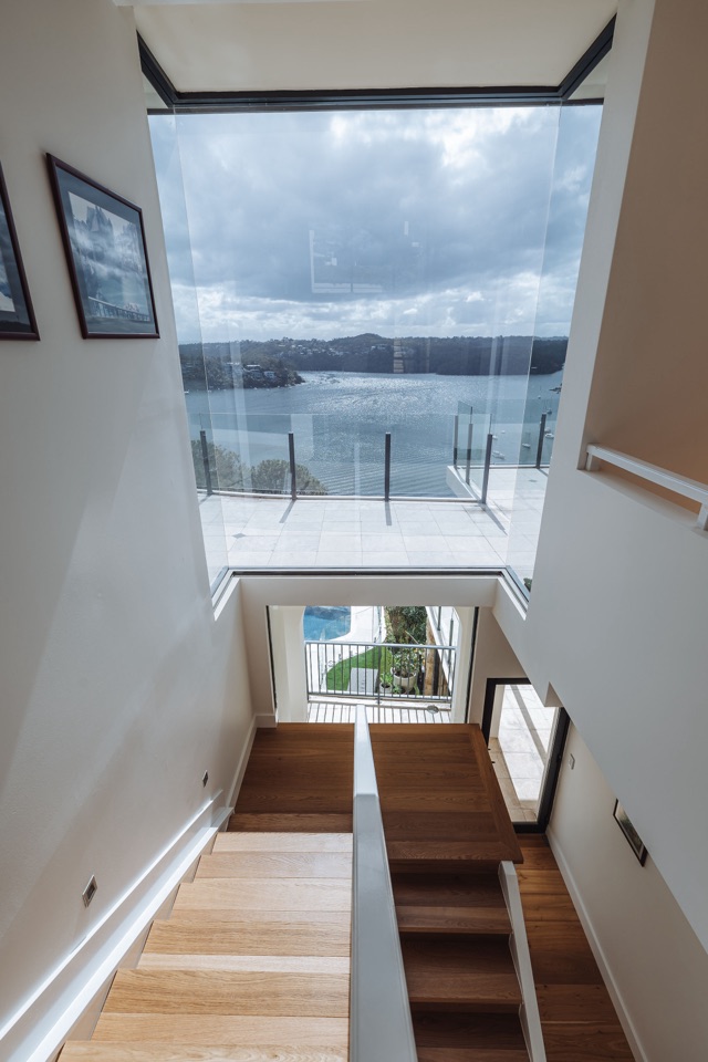 Down the stairwell to the harbour window