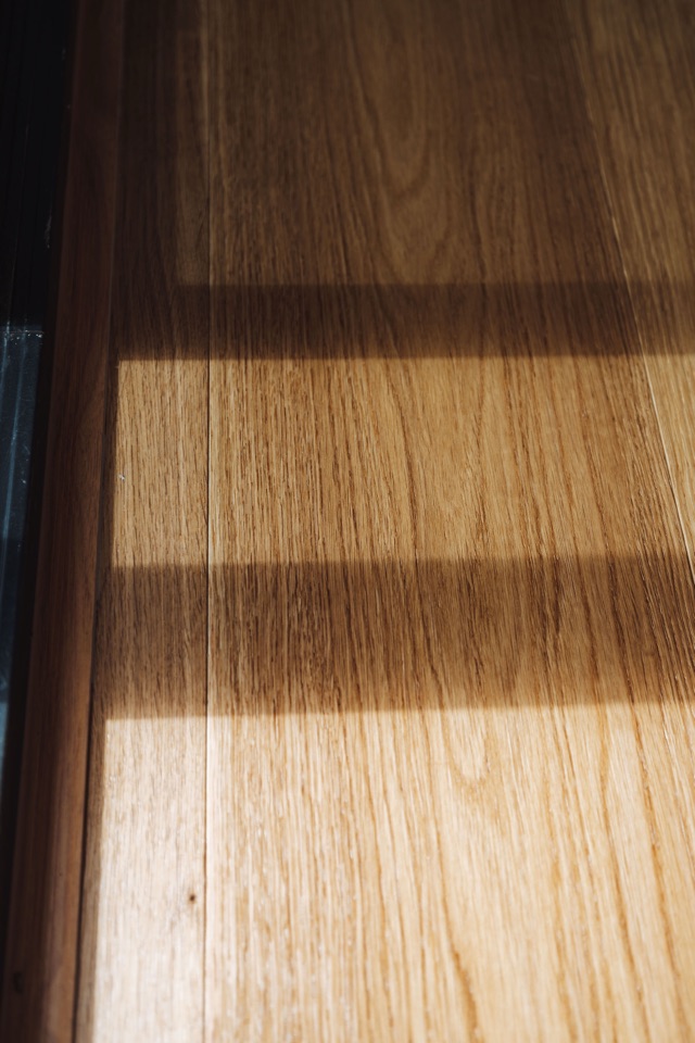 Sun and shadow across the grain