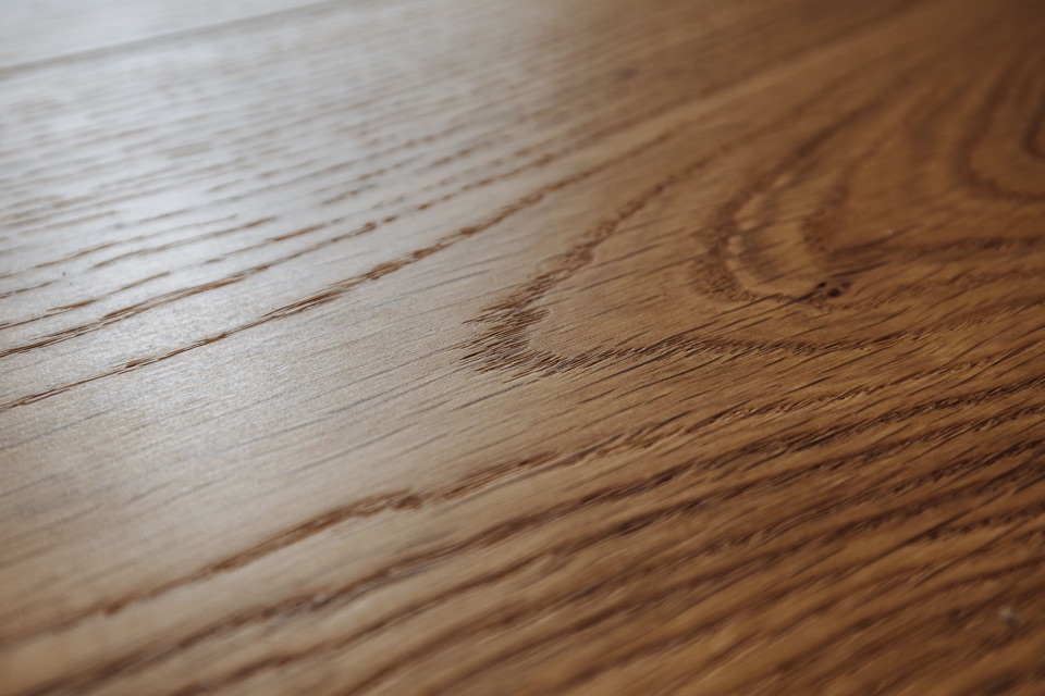 The oak grain under raking light