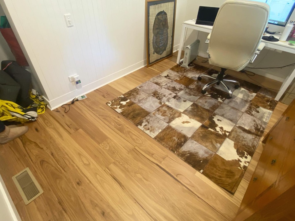 Wirebrushed blackbutt under the home office