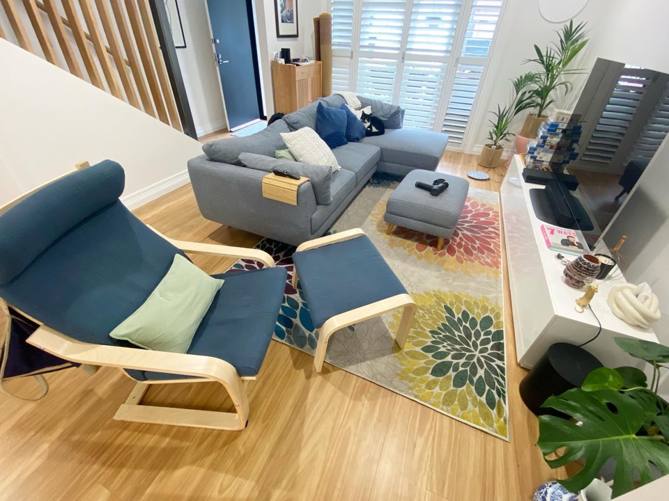 Blackbutt laminate seen from the stair landing